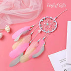 Dreamcatcher Handmade Dream Catchers for Bedroom, Girls Gifts, Pink Colorful Feather