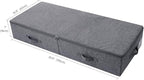 Pack of 2, 100cm Extra-Long Underbed Storage Boxes with Zip Lid – for Blankets, Clothes, Shoes | Washable, Foldable & Sturdy Honeycomb PP Board | Fits Queen/King Bed, Dorm, Closet (Black Gray)