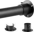 Closet Rods for Hanging Clothes, 1.3 Inch Diameter Heavy Duty Closet Rod 17-87 Inch Adjustable Clothes Hanging Bar Metal Black Shower Curtain Rods for Closet, Wardrobes, Bathroom, Windows