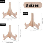 RTeng 2 Pack Wooden Display Stand for Sculptures | Plate and Stone Holder | Decorative Support Rack – Stylish Wooden Stands for Display, Plate Stands, Picture Frame Stand (5”, 6”, 7”) (7 Inch)