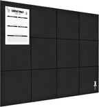 Large Cork Board for Wall 47" x 35", Bulletin Board, 12 Pack Felt Wall Tiles with 80 Pushpins, Cork Boards for Office Pin Board Tack Board Cork Boards