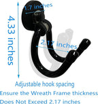 Pmsanzay 2 Pack Magnetic Wreath Hanger for Front Door, Wreath Hook Wreath Holder for Metal Door, Heavy Duty Magnets with Double Hook for Refrigerator, Christmas Decoration