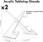 Americanflat Acrylic Easel Stand - 8" Tabletop Easel and Plate Stand - Set of 2 - Lightweight Display Holders for Photos, Cards, Frames, Books, Magazines, Albums - Home or Office Decor