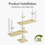 3-Tier Corner Countertop Organizer – Kitchen Counter & Bathroom Vanity Organizer, Coffee Bar Corner Shelf, Spice Rack Stand, L-Shaped Space-Saving Storage, Light, Wood
