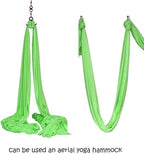 DASKING Aerial Silks Starter Kit - Durable 11Yards of Aerial Yoga Hammock with Hardware, Aerial Swing for Acrobatic Flying Yoga & All Levels (Aerial Rigging Point Up to 14ft)