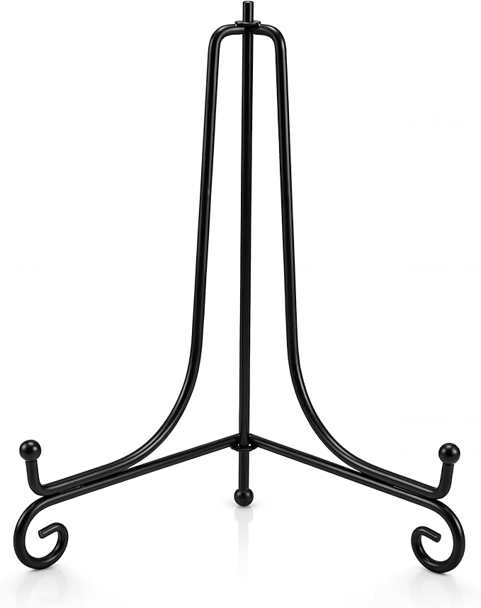 Artliving Plate Stands for Display, 10 Inch Black Iron Easel Plate Display Photo Holder Stand, Displays Picture Frames, Decorative Plates, Tablets and Art (2 pack)