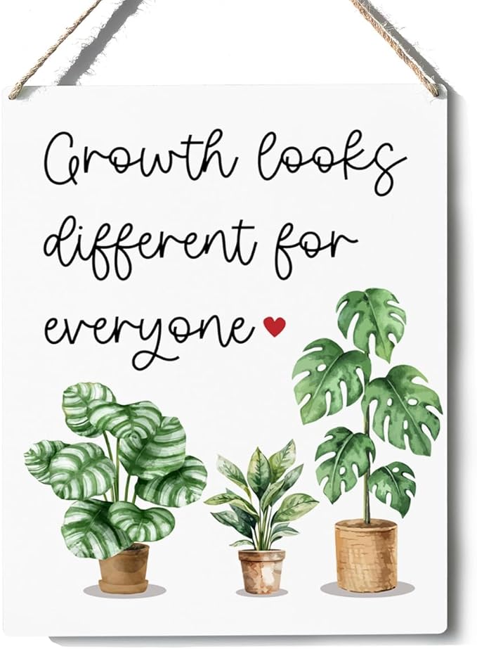 Xiolcxdr Inspirational Classroom Office Decor Growth Mindset Mental Sign First Day of College Teacher's Day Inspirational Cheer Up Gifts for Women Men Teachers Plant Lovers Classroom Wall Art Decor