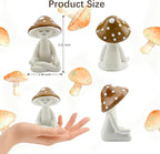 Meditation Mushroom Resin Statues – Cute Yoga Mushroom Figurines for Desk, Home, Office & Garden Decor – Zen Resin Sculptures for Living Room, Patio, Tabletop & Backyard (3 Pack, Mushroom)