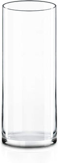 CYS Excel Glass Cylinder Vase (H:14" D:5") | Multiple Size Choices Glass Flower Vase Centerpieces | Hurricane Floating Candle Holder Vase