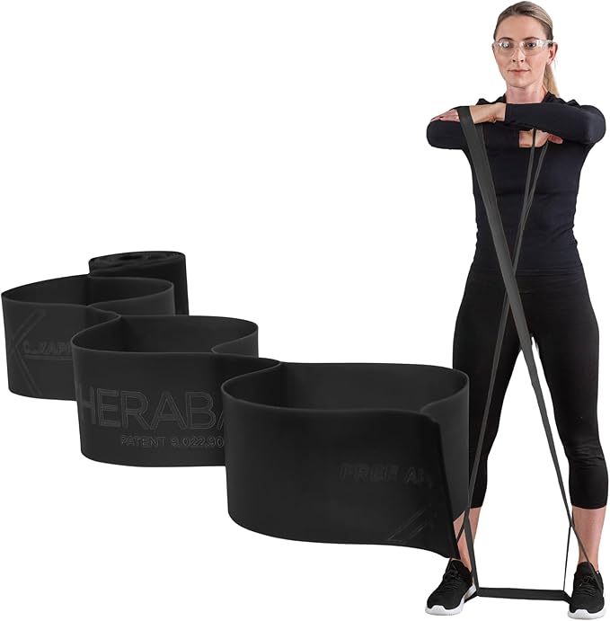 THERABAND CLX Resistance Band with Loops, 5-Foot Non-Latex Exercise Band for Mobility, Rehab, Stretching & Home Workouts, Color-Coded Resistance Levels