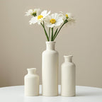Modern Ceramic Vase Set of 3, Beige Colors, Decorative Bottles for Home, Farmhouse Rustic Decor, Housewarming Gifts, Wedding Gifts, Bridal Shower Gifts, Birthday Gifts for Women (Beige)