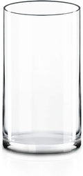 CYS Excel Glass Cylinder Vase (H:10" D:5") | Multiple Size Choices Glass Flower Vase Centerpieces | Hurricane Floating Candle Holder Vase