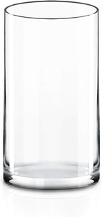 CYS Excel Glass Cylinder Vase (H:10" D:5") | Multiple Size Choices Glass Flower Vase Centerpieces | Hurricane Floating Candle Holder Vase
