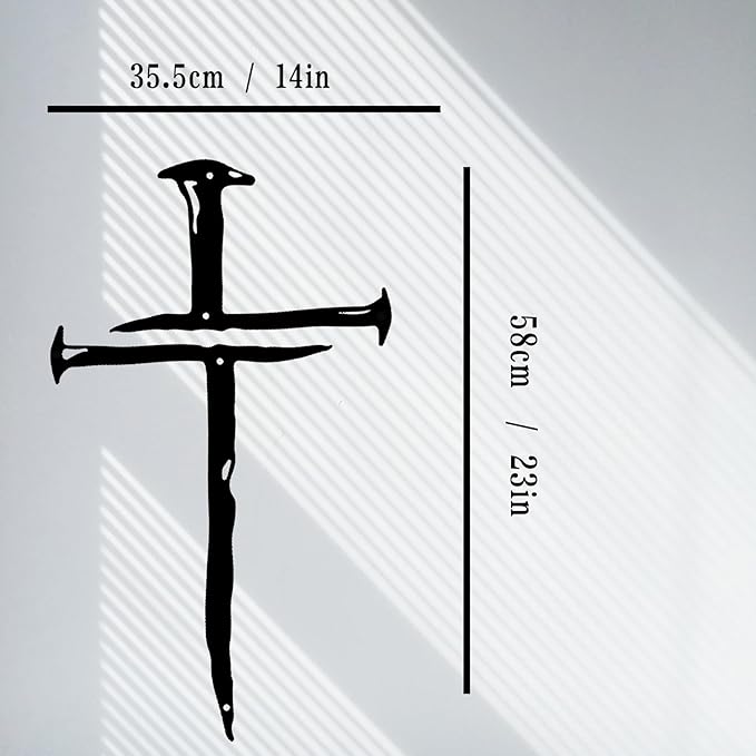 RESACO Wall Cross Jesus Crosses Wall Decor Religious Metal Wall Art Minimalist Decorations for Church Home Office Baptism Decor Gift for a Christian（14x23in）