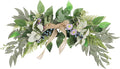 Artificial Flower Swag with Daisies, Berries & Bow, 21.7 Inch Farmhouse Greenery for Wedding, Wall, Door Decor