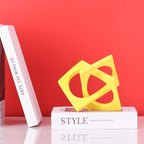 Jax Geometric Yellow Knot Statue Decor, Home Bookcase Centerpiece and Tabletop Sculpture, For Home Decor Accent Cube Ornaments