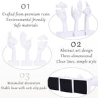 3 Pcs Thinker Large Statue Set - White Art Abstract Home Accent Figurines for Living Room, Bedroom, Shelves, Office Desktop, Coffee Table Decor, Gift for Women (3 Pcs White, 9")