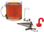 RSVP International Novelty Loose Leaf Tea Infuser/Strainer Includes Drip Stand, Umbrella/Stand, 1.25 x 5"