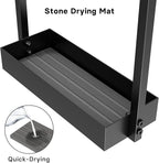 Umbrella Stand with Drying Stone, Steel Umbrella Holder Rack, Organizer for Entryway, Mudrooms, Office, Black