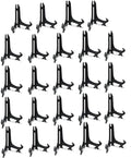 Artliving 6" Black 24pcs/Set Plastic Easels Plate Display Stands Picture Frame Stand Holder