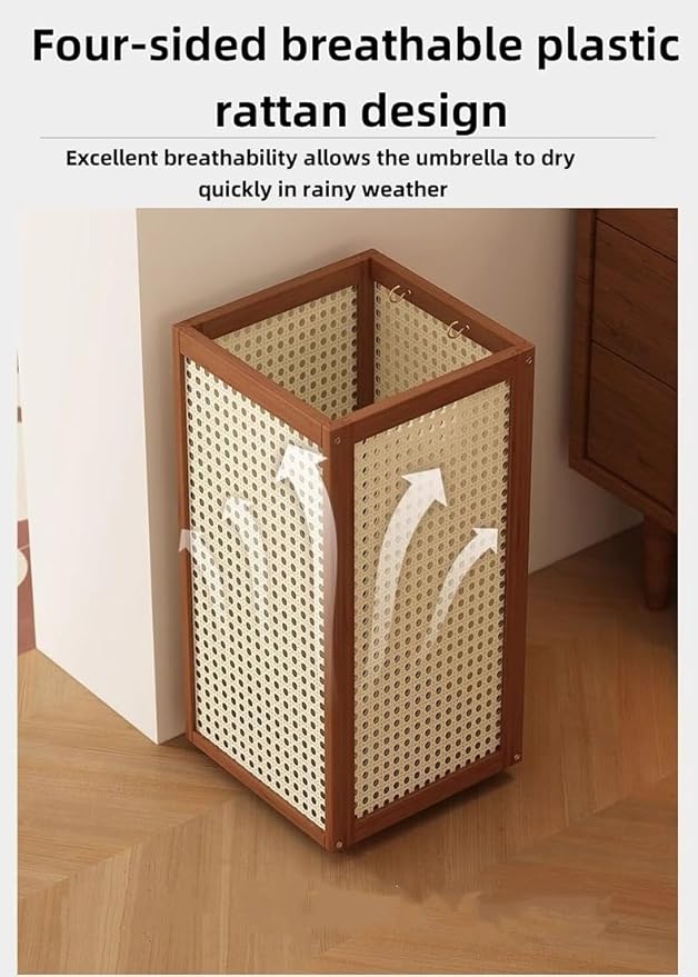 Indoor Umbrella Stand, Vertical Umbrella Storage Basket, Square Cane Holder, Suitable for Entryway, Corner or Office(Black)
