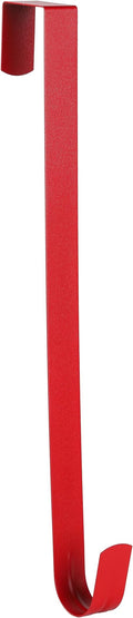 Sattiyrch 12" Wreath Hanger for Front Door,Steel Over The Door Hanger Hook,Wreath Door Hanger (Red,1)
