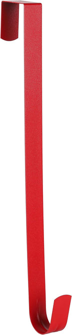 Sattiyrch 12" Wreath Hanger for Front Door,Steel Over The Door Hanger Hook,Wreath Door Hanger (Red,1)