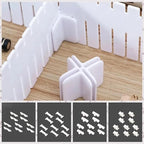 22 Pack Drawer Divider Clips Holder Plastic Mount Fixing Buckle Corner Angle Cross Connector Ends for Drawer Organizer Partition Grid Plates Separators Rail Box Installation (4 Types)