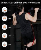 SUNPOW Pull Up Assistance Bands - Set of 5 Resistance Heavy Duty Workout Exercise Stretch Fitness Bands Assist Set for Body, Instruction Guide and Carry Bag Included