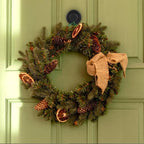 Black Wreath-Hanger, Strong Stainless Steel Suction-Cup-Wreath-Hooks, 4 Pack Wreath-Door-Hanger Fall Halloween Christmas Decorations, Welcome Sign for Front Door Indoor Outdoor, Reusable Holder