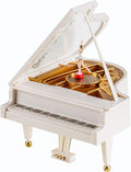 Hvogvok Ballerina Music Box，Piano Music Box for Women Girls White Valentine's Day Present Mechanical Classical Ballet Girl Dancing Music Box Birthday Present
