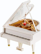 Hvogvok Ballerina Music Box，Piano Music Box for Women Girls White Valentine's Day Present Mechanical Classical Ballet Girl Dancing Music Box Birthday Present