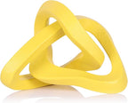 LCCCK Infinity Knot Sculpture Yellow Knot Decor Object, Abstract Knick Knacks Coffee Table Modern Statue, Yellow Sculpture for Home Living Room Table Ornaments and TV Stand Bookshelf Decorative