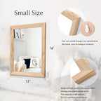 AAZZKANG Rustic Mirrors for Wall Rectangle Wood Frame Mirror Decorative for Farmhouse Bedroom Bathroom Living Room Small