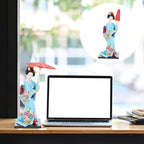 IMIKEYA Japanese Geisha Kimono Doll Collectible Figurines Traditional Craft Desktop Ornaments for Home Restaurant Table Decors