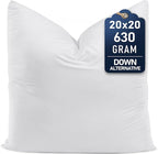 Utopia Bedding Throw Pillows (Set of 1, White) – 20 x 20 Inches Down Alternative Pillows for Bed, Sofa, and Couch - Fluffy Decorative Stuffer Pillow for Indoors & Outdoors