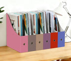 Limitliho 12 Pack Cardboard Magazine Holder for Desk, Book Bins for Classroom Library,Office,Home, 10.6" H x 10.2" L x 3.5" W in Magazine File Holder (Elegant color)