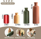 Modern Ceramic Vase Set of 3, Neutral Colors, Decorative Bottles for Home, Farmhouse Rustic Decor, Housewarming Gifts, Wedding Gifts, Bridal Shower Gifts, Birthday Gifts for Women (Green Mix)