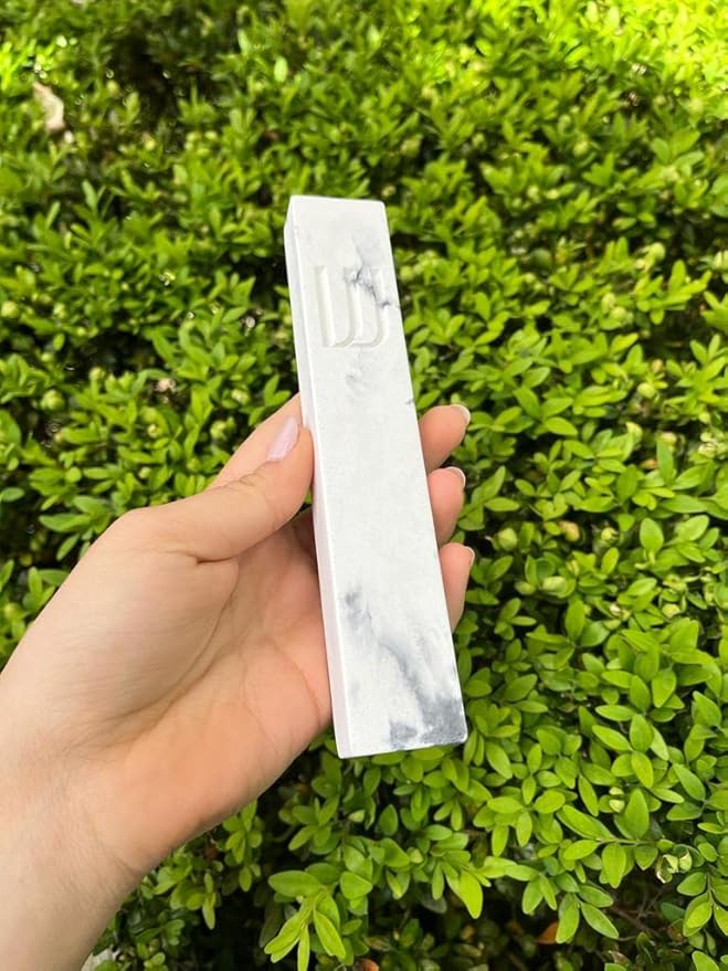 A&S Modern Stone Mezuzah Case Design, Mezuza Cover for Scroll Protection, Easy Peel and Stick Houswarming Gift and Home Blessing