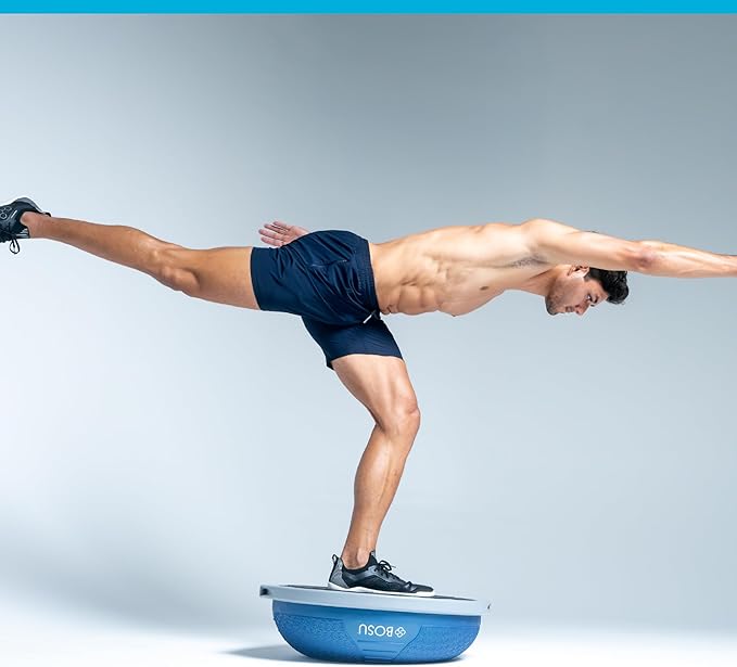 BOSU NexGen 25IN Home Fitness Exercise Gym Strength Flexibility Balance Trainer with Rubberized Non Skid Surface and Hand Air Pump