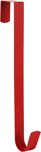 Wreath Hanger for Front Door, Slim Over The Door Hook, Easy to Use and Reusable Holiday Wreath Holder for Christmas, Thanksgiving, Halloween and Daily Décor (12 Red, 1)