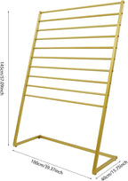 Scarf Organizer, Metal Hijab Organizer, 10 Tier Scarf Holder Hanger for Multiple Scarves, Freestanding Hijab Stand Belt Pants Hanging Rack for Home, Commercial, Clothing Store (Gold, 100cm)
