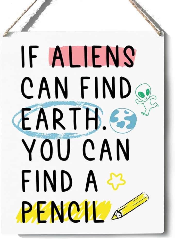 Xiolcxdr Funny Classroom Wall Art Decor Teacher's Day Teacher Gifts for Women Man First Day of College Daycare Gift Math English Algebra Science History Chemistry Classroom Wall Sign