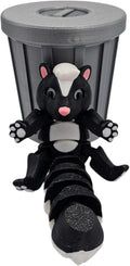 Articulating Animals Raccoon, Fox, Panda, Skunk, Possum with Containers - 3D Printed Articulated Joints ADHD, Autism, Relief Anxiety, Collectible Figurines (Skunk Trash Can)
