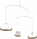 Viking Ships 3 Hanging Mobile - 15 Inches - Teak - Handmade in Denmark by Flensted
