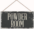 Powder Room Vintage Sign Wall Door Toilet Bathroom Plaque,Family Decor Sign,Wall Door Sign,12" X 6"Sign (WD008)