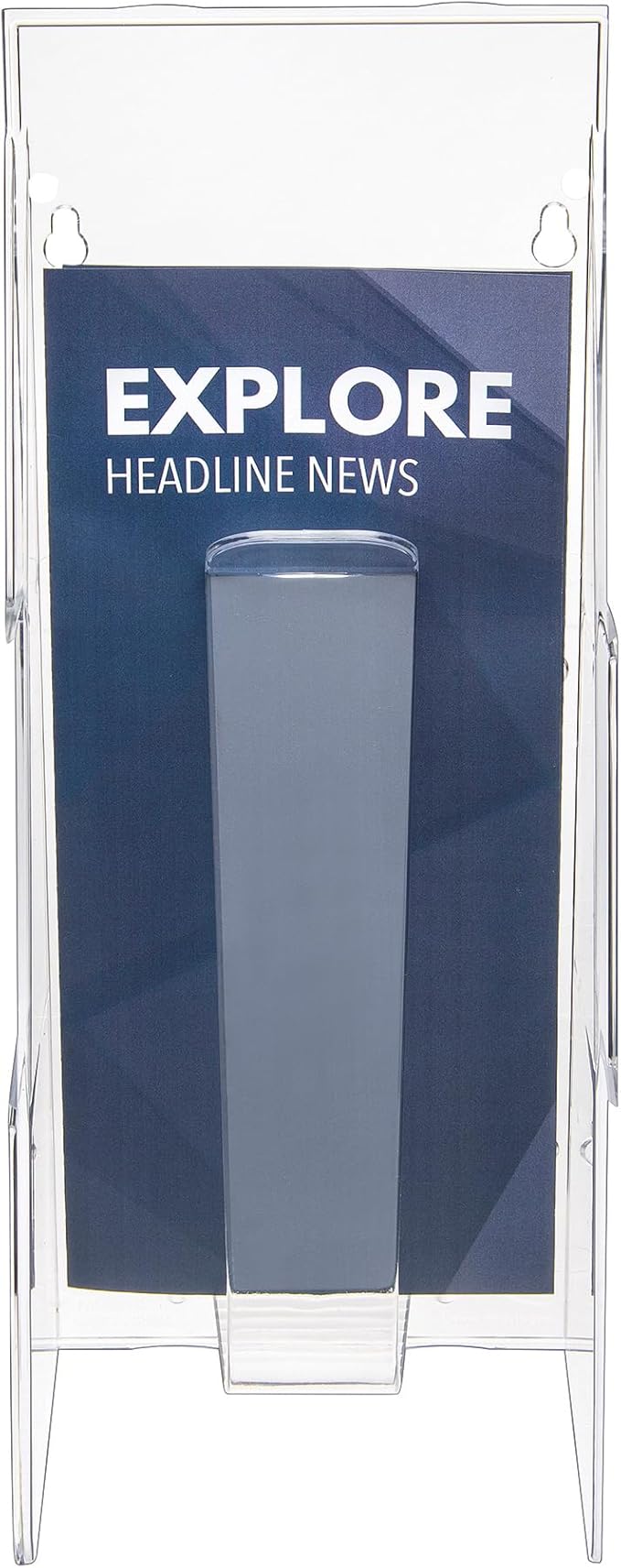 Deflecto Stand Tall Stand-Tall Wall Leaflet Holder, Wall Mount Display, Break-Resistant Pocket, Clear, 4-9/16"W x 11-3/4"H x 2-3/4"D (55601)