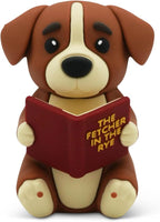 Little Readers – Cute Figurines for Bookshelves, Desks, Terrariums & Home Decor – Book-Loving Animal Statues - Dog