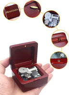 Sinzyo Anastasia-Once Upon a December Music Box Vintage Musical Boxs Gift for Birthday Valentine's Day Christmas Day(Wine Red Box)