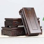 GOLDY&WENDY Asian Indoor Home Decor Base Square Solid Wood Flower Pot Plant Buddha Statue Display Stand Home Decor Pedestal